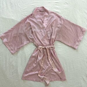 Baby Pink Satin “Getting Ready Robe” Victoria Secret Angel Size Small